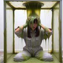 Holysmoke: Asian ladies subjected to being slimed in the Slime Tank