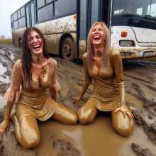Bobographer: Bus stuck in mud