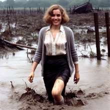 carlosstf33: Office Workers wearing pantyhoses / swamp--mud&water