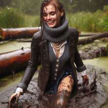 carlosstf33: Office Workers wearing pantyhoses / swamp--mud&water