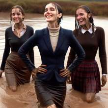 carlosstf33: Office Workers wearing pantyhoses / swamp--mud&water