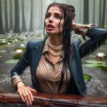 carlosstf33: Office Workers wearing pantyhoses / swamp--mud&water
