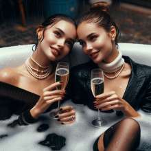 carlosstf33: Wet clothes, pantyhose, in Champagne bath and rivers