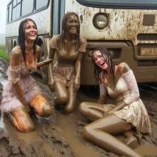 Bobographer: Bus stuck in mud