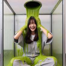 Holysmoke: Asian ladies subjected to being slimed in the Slime Tank