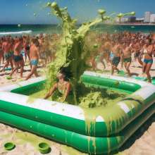Bobographer: beach gunge pool gameshow