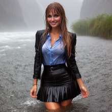 Wetmaxiskirts: AI wetlook/muddy women wearing business suits (Mdic)