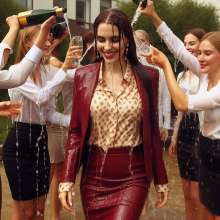 Wetmaxiskirts: AI wetlook/muddy women wearing business suits (Mdic)