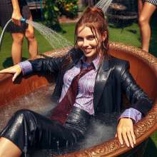 Wetmaxiskirts: AI wetlook/muddy women wearing business suits (Mdic)