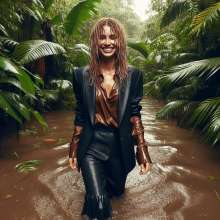 Wetmaxiskirts: AI wetlook/muddy women wearing business suits (Mdic)