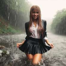 Wetmaxiskirts: AI wetlook/muddy women wearing business suits (Mdic)