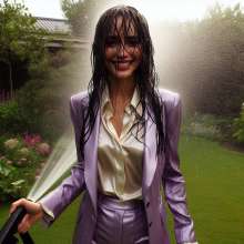 Wetmaxiskirts: AI wetlook/muddy women wearing business suits (Mdic)