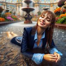 Wetmaxiskirts: AI wetlook: women in business suits (third selection)