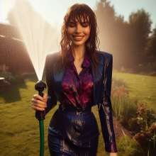 Wetmaxiskirts: AI wetlook: women in business suits (third selection)