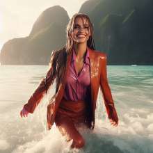 Wetmaxiskirts: AI wetlook: women in business suits (third selection)