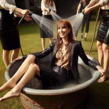 Wetmaxiskirts: AI wetlook: women in business suits (third selection)