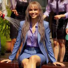 Wetmaxiskirts: AI wetlook: women in business suits (third selection)