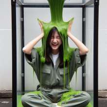 Holysmoke: Asian ladies subjected to being slimed in the Slime Tank