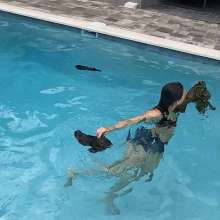 WetlookFashion: Kilo Swims in Two Nylon Outfits