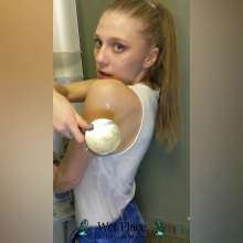 WetPlace: Lovely Nastya Taking Shower In Jeans And White T-shirt
