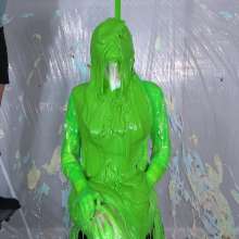 Miss Nicole: Natalie Is Barraged with a Dozen Pies and Slime in PVC Dress