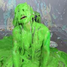 Miss Nicole: Natalie Is Barraged with a Dozen Pies and Slime in PVC Dress