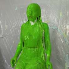 Miss Nicole: Natalie Is Barraged with a Dozen Pies and Slime in PVC Dress
