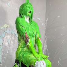 Miss Nicole: Natalie Is Barraged with a Dozen Pies and Slime in PVC Dress