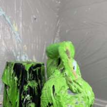 Miss Nicole: Natalie Is Barraged with a Dozen Pies and Slime in PVC Dress