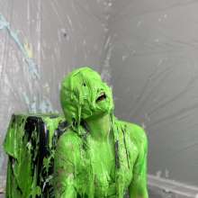 Miss Nicole: Natalie Is Barraged with a Dozen Pies and Slime in PVC Dress