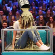 steven306: Girls wearing ankle socks taking part in gunge style gameshows
