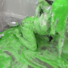 Miss Nicole: Phoebe Strips and Has Naked Fun in the Slime Gunk