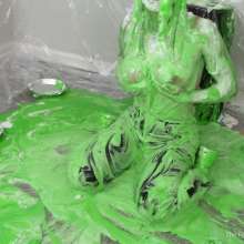 Miss Nicole: Phoebe Strips and Has Naked Fun in the Slime Gunk