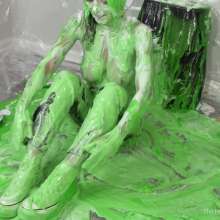 Miss Nicole: Phoebe Strips and Has Naked Fun in the Slime Gunk