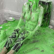 Miss Nicole: Phoebe Strips and Has Naked Fun in the Slime Gunk