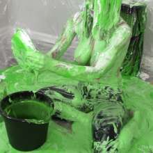 Miss Nicole: Phoebe Strips and Has Naked Fun in the Slime Gunk