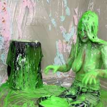 Miss Nicole: Phoebe Strips and Has Naked Fun in the Slime Gunk