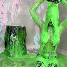 Miss Nicole: Phoebe Strips and Has Naked Fun in the Slime Gunk
