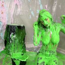 Miss Nicole: Phoebe Strips and Has Naked Fun in the Slime Gunk