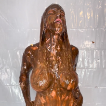 Slimed Models: Ashley Cakes Herself, And Boy Does She Get Into It