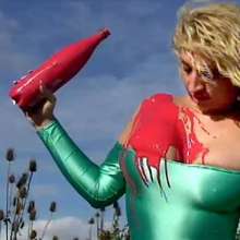 FOXY: New video with Yulia paint covered outdoor