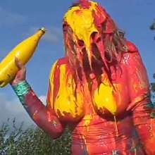FOXY: New video with Yulia paint covered outdoor