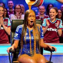 messyfootballshirtgirls: AI Messy girls in football shirts (Gameshow)