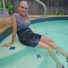 WetlookFashion: Angel--Wet Formal Dress and Floaties