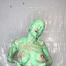 Slimed Models: Ashley Sensuously Pied and Slimed Topless