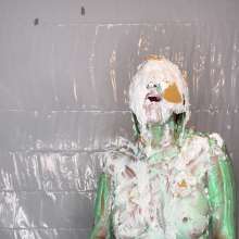 Slimed Models: Ashley Sensuously Pied and Slimed Topless