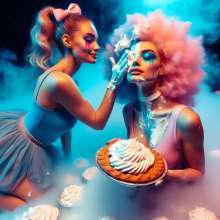 miamivice: Girls Holding Pies--AI Thread