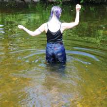 DungeonMasterOne: Lady Jennifer Gets Soaked in the River in Jeans.
