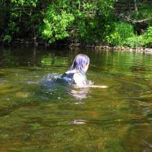 DungeonMasterOne: Lady Jennifer Gets Soaked in the River in Jeans.