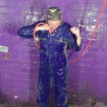 DungeonMasterOne: Lucia: Lots of Custard in Brand New Boilersuit and Wellies
